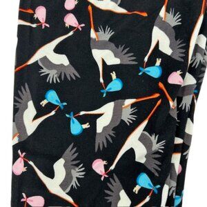 LuLaRoe OS One Size Leggings Baby Gender Reveal Stork Pink Blue Black White